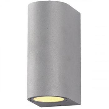LED lámpatest , 2 x GU10 , oldalfali , kerek , 2 irányú , szürke , kültéri , IP44 kép
