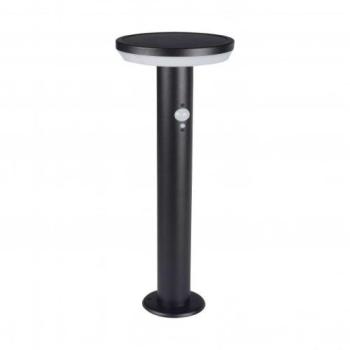 Led lámpatest , állólámpa , 5W , napelemes , mozgásérzékelős , kerek , természetes fehér , fekete , IP44 , SOLCA kép