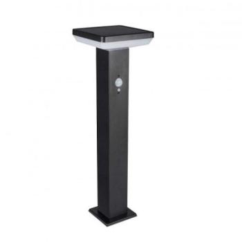 Led lámpatest , állólámpa , 5W , napelemes , mozgásérzékelős , négyzet , természetes fehér , fekete , IP44 , SOLCA kép