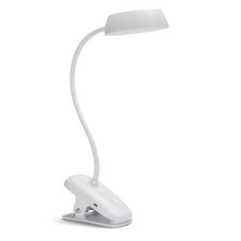 LED lámpatest , asztali , csíptetős , dimmelhető , 3W , USB , természetes fehér , fehér , Philips kép