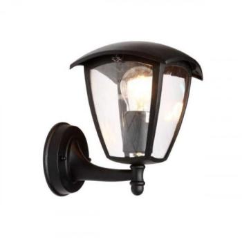 LED lámpatest , E27-es foglalat , oldalfali , kültéri , matt fekete , IP44 , 9301 kép