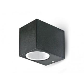 LED lámpatest , GU10-es foglalatú , oldalfali , fekete , IP44 , négyzet kép