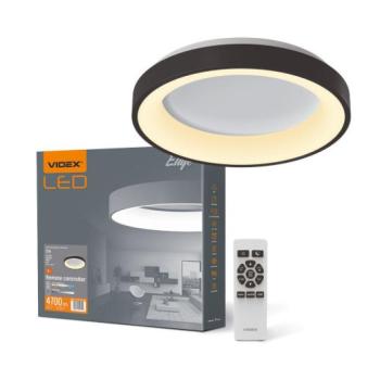 LED lámpatest , mennyezeti , 72W , CCT , dimmelhető , fekete , IP44 , távirányítóval , VIDEX , EDGE kép