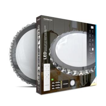 Led lámpatest , mennyezeti , kerek , 2 x 48W , CCT , dimmelhető , kristály keret , távirányítóval , Modee kép