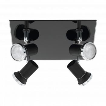LED lámpatest , mennyezeti , spot , 4 x 3 Watt , meleg fehér , üveg , fekete , IP44 , EGLO , TAMARA 1 , 33678 kép