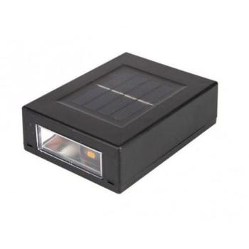 Led lámpatest , napelemes , alkonyatérzékelős , hideg fehér , kültéri , fekete , IP65 kép