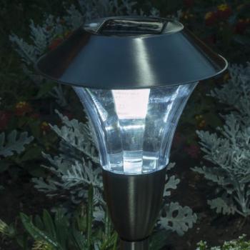 Led lámpatest , napelemes , földbe szúrható , kültéri , hideg fehér , 67 cm , IP44 kép