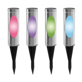 Led lámpatest , napelemes , földbe szúrható , kültéri , RGBW , IP44 kép
