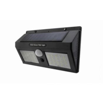 Led lámpatest , napelemes , oldalfali , mozgásérzékelős , 5 Watt , hideg fehér , kültéri , fekete , IP65 kép