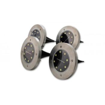 Led lámpatest , napelemes , taposólámpa , 4 db-os szett , 0.8W , hideg fehér , IP54 kép
