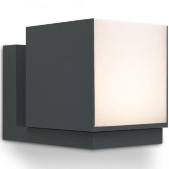 LED lámpatest , oldalfali , 12W , meleg fehér , szürke , kültéri , IP54 , LUTEC , CUBA kép