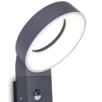 LED lámpatest , oldalfali , 14W , meleg fehér , fekete , kültéri , mozgásérzékelős, IP54 , LUTEC , MERIDIAN kép