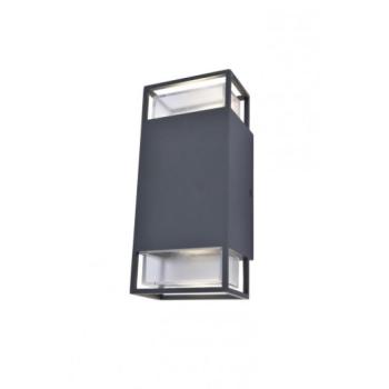 LED lámpatest , oldalfali , 2 irányú , GU10 foglalat , sötétszürke , kültéri , IP54 , LUTEC , RIDGE kép