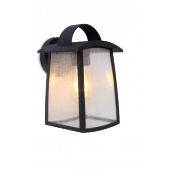 LED lámpatest , oldalfali , 26 cm , E27 foglalat , matt fekete , kültéri , IP44 , LUTEC , KELSEY kép
