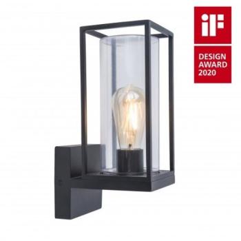 LED lámpatest , oldalfali , E27 foglalat , matt fekete , kültéri , IP44 , LUTEC , FLAIR kép
