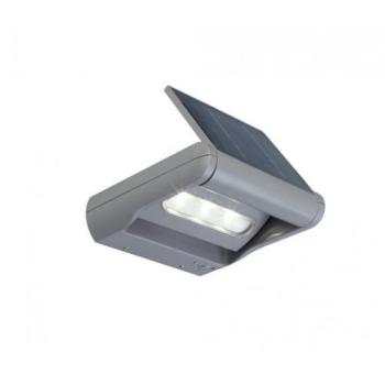LED lámpatest , oldalfali , forgatható fejjel , 1W , napelemes , természetes fehér , szürke , kültéri , IP44 , LUTEC , MINI LEDSPOT kép