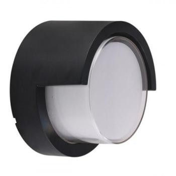 LED lámpatest , oldalfali , kerek , 15W , meleg fehér , fekete , kültéri , IP44 kép