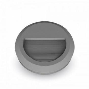 LED lámpatest , oldalfali , kültéri , lépcsővilágító , 2W , kerek , meleg fehér , szürke , IP65 kép