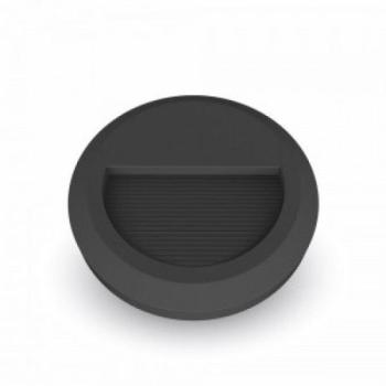 LED lámpatest , oldalfali , kültéri , lépcsővilágító , 2W , kerek , természetes fehér , fekete , IP65 kép