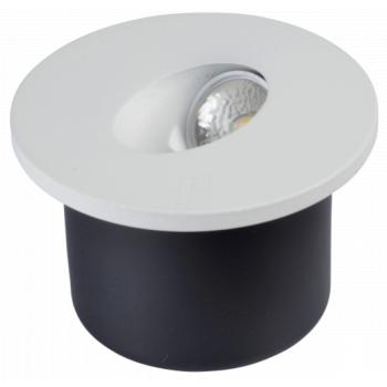 LED lámpatest , oldalfali , lépcsővilágító , 3 Watt , kerek , természetes fehér kép