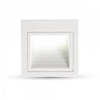 LED lámpatest , oldalfali , lépcsővilágító , 3W , négyzet , természetes fehér , fehér kép