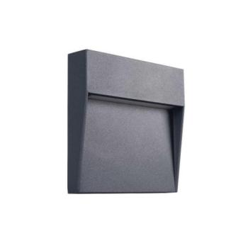 LED lámpatest , oldalfali , lépcsővilágító , 6.5W , négyzet , természetes fehér , kültéri , antracit , IP54, DULI kép