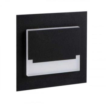 LED lámpatest , oldalfali , lépcsővilágító , irányfény , 0.8W , négyzet , természetes fehér , fekete , SABIK MINI kép