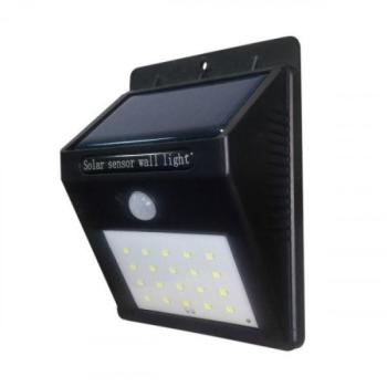 LED lámpatest , oldalfali , napelemes , 0.75W , hideg fehér , fekete , kültéri , IP54 kép