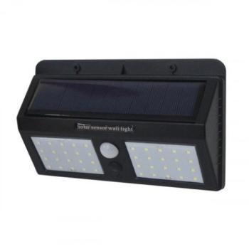 LED lámpatest , oldalfali , napelemes , 1.5W , hideg fehér , fekete , kültéri , IP54 kép
