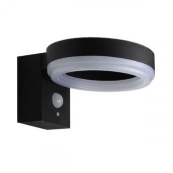 LED lámpatest , oldalfali , napelemes , mozgásérzékelővel , 6W , hideg fehér , fekete , kültéri , IP44 kép