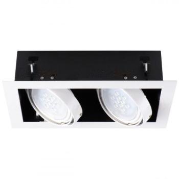 LED lámpatest , spot keret , 2 x GU10 foglalat , süllyesztett , billenthető , fehér , MATEO kép