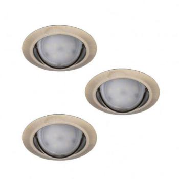 LED lámpatest , spot , szett , 3 x 4.9W , GU10 , meleg fehér , beépíthető , kerek , patinált réz , KANLUX TRIBIS II kép