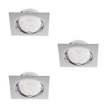 LED lámpatest , spot , szett , 3 x 4.9W , GU10 , meleg fehér , beépíthető , négyszög , króm , KANLUX TRIBIS II kép