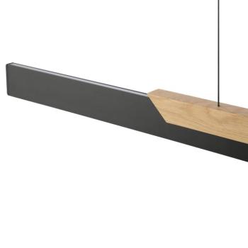LED lógó lámpa Arcus, fekete/barna Hosszúság 121 cm Fém/fa kép