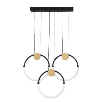 LED lógó lámpa Briana, hosszúság 63 cm, fekete/arany színű, 3 izzós kép