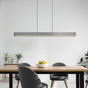 LED lógó lámpa Ethan, szürke, fém, 150 cm, kihúzható kép