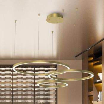 LED lógó lámpa Galaxia, műanyag, arany, 3 izzós, 85 W kép
