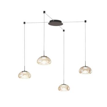 LED lógó világítás Brena, 4 izzós, konyak, üveg, CCT, dimmelhető kép