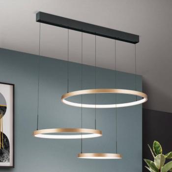 LED lógó világítás Nuvano, 3 izzós, fekete/arany kép
