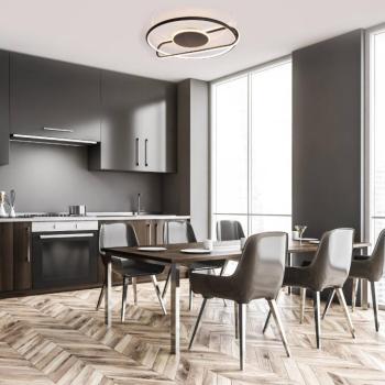 LED mennyezeti lámpa Brendan, Ø 54 cm, fekete kép