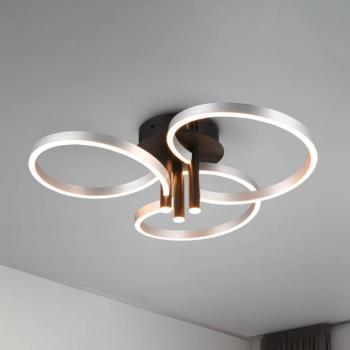 LED mennyezeti lámpa Caruso, alumínium/fekete, Ø 66 cm, fém CCT dim kép