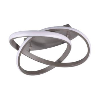 LED mennyezeti lámpa Course, matt nikkel, 3.000 K, Ø 45 cm kép