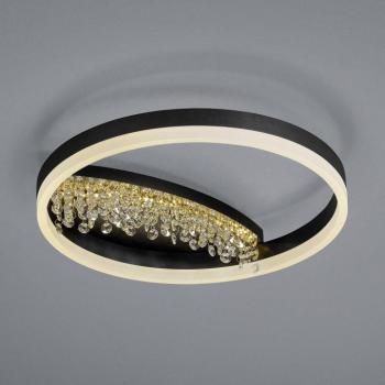 LED mennyezeti lámpa Dana kristály dekorral, fekete színben kép