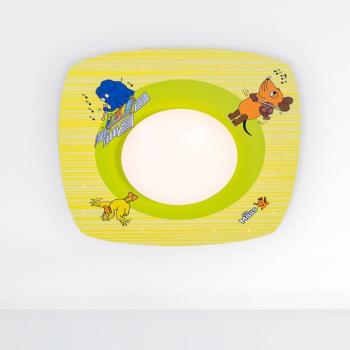 LED mennyezeti lámpa egér, sárga, Ø 58 cm, fa  kép