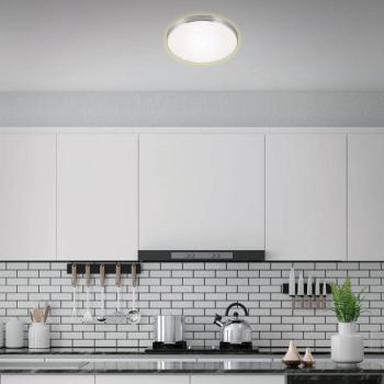 LED mennyezeti lámpa Flet, fehér/króm, Ø 28,5cm, 3,000K kép
