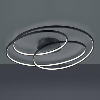LED mennyezeti lámpa Gale, 80 cm, fekete matt kép