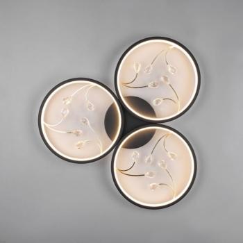 LED mennyezeti lámpa Groovy háromfényű fekete 3,000K kép