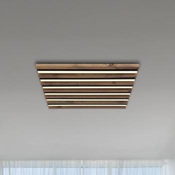 LED mennyezeti lámpa Hayden, hossz 45 cm, fekete/sötét fa kép