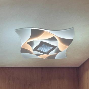 LED mennyezeti lámpa Liora, fehér, fém, hossza 46 cm, CCT, 3D kép