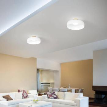 LED mennyezeti lámpa Lunar, fehér, üveg, Ø 42 cm, CCT, dimmelhető kép